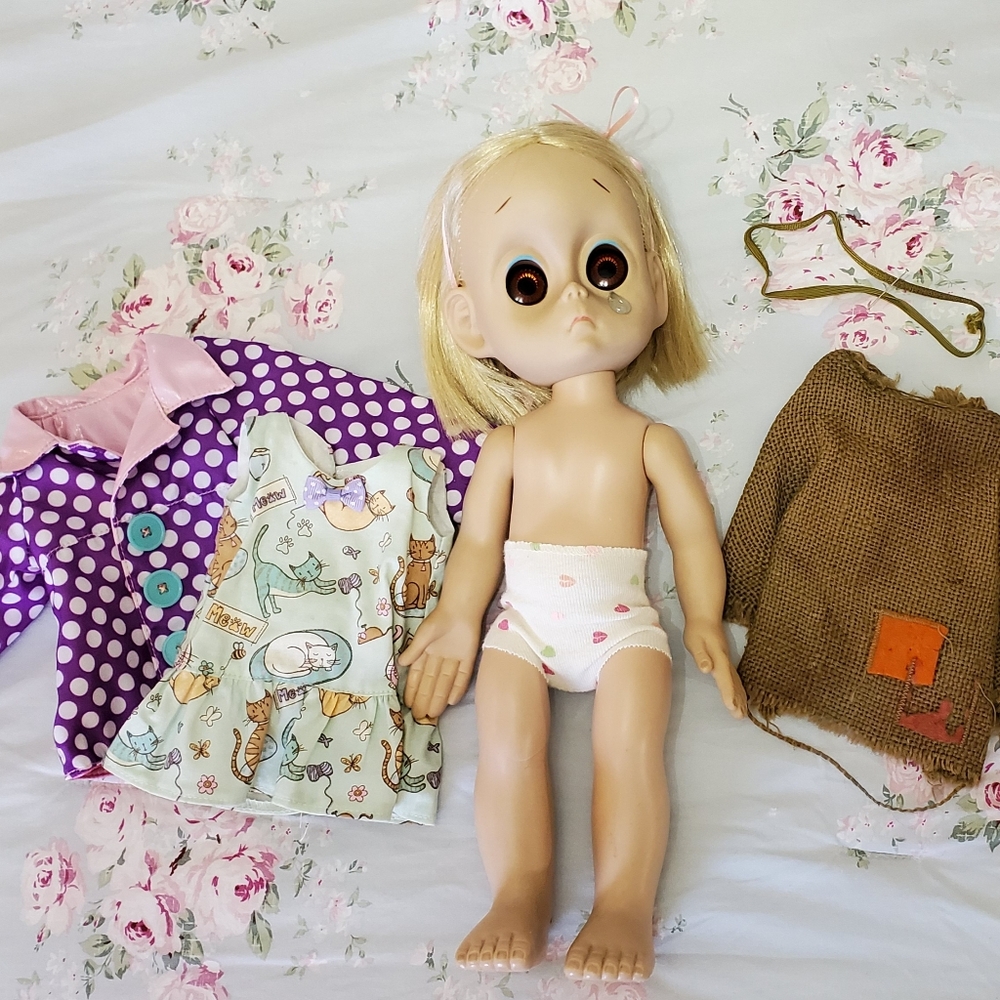 Little Miss No Name Vintage 1965 Hasbro Doll Deet DeAndrade Dress me Love me set